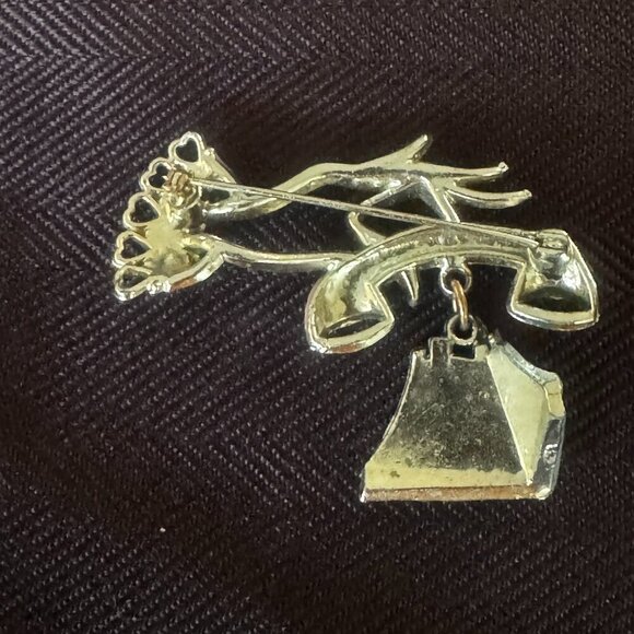 Antique Circa 1950's Brooch - Lapel Pin telephone - Picture 2 of 3